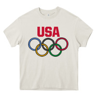 Cream Olympic Rings Heavy Core Tee - artisFamous