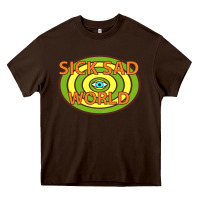 Chocolate Brown sick sad world Heavy Core Tee - artisFamous