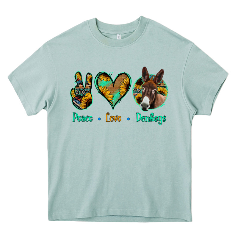 Peace Love Donkeys Heavy Core Tee by Jasminsmagicworld | Teevron