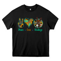 Black Peace Love Donkeys Heavy Core Tee - Jasminsmagicworld