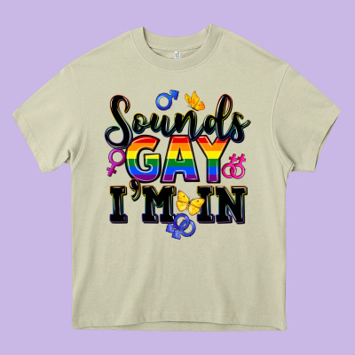 Sounds Gay Im In Heavy Core Tee Designed By Fadigitalartstudio