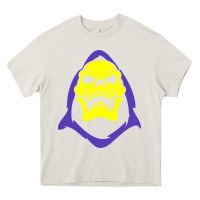 Cream skeletor retro Heavy Core Tee - artisFamous