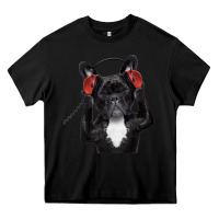 Black french bulldog dj style Heavy Core Tee - artisFamous