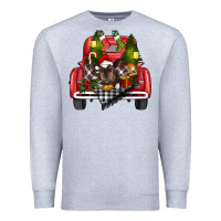 Heather Grey christmas truck Premium Sweatshirt - RanaPortraitStore