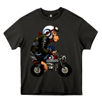 Asphalt monkey bike cartoon Heavy Core Tee - artisFamous