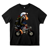 Black monkey bike cartoon Heavy Core Tee - artisFamous