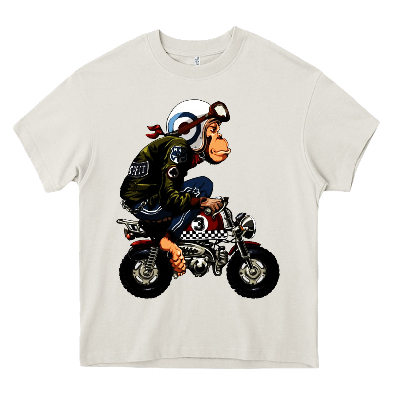 Monkey Bike Cartoon Heavy Core Tee by artisFamous | Teevron