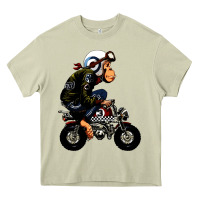 Mossy monkey bike cartoon Heavy Core Tee - artisFamous