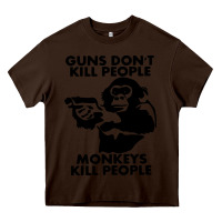 Chocolate Brown guns dont kill people Heavy Core Tee - artisFamous