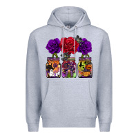 Heather Grey halloween jars rose Premium Hoodie - BarkalooDesign