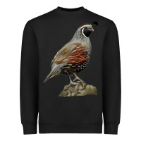 Black California Quail Bird Heavyweight Sweatshirt - RanaPortraitStore