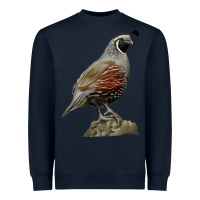 Navy California Quail Bird Heavyweight Sweatshirt - RanaPortraitStore