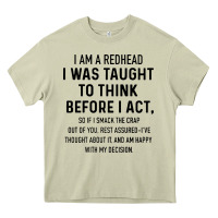I Am A Redhead I Was Taught To Think Heavy Core Tee | Teevron