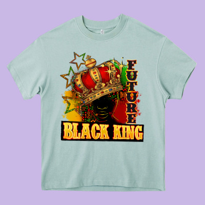Future Black King Heavy Core Tee Designed By Fadigitalartstudio