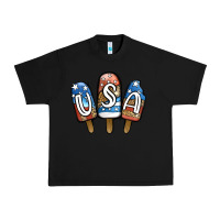 Black USA Patriotic Leopard Popsicles Urban Heavy Tee - Jasminsmagicworld