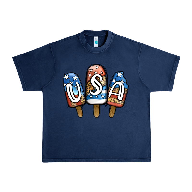 Usa Patriotic Leopard Popsicles Urban Heavy Tee by Jasminsmagicworld | Teevron