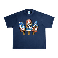 Navy USA Patriotic Leopard Popsicles Urban Heavy Tee - Jasminsmagicworld