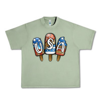 Oil Green USA Patriotic Leopard Popsicles Urban Heavy Tee - Jasminsmagicworld