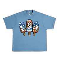 Pebble Blue USA Patriotic Leopard Popsicles Urban Heavy Tee - Jasminsmagicworld