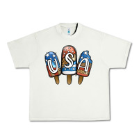 Pistachio USA Patriotic Leopard Popsicles Urban Heavy Tee - Jasminsmagicworld