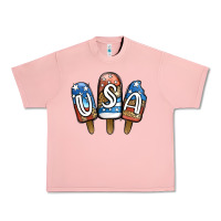 Salmon USA Patriotic Leopard Popsicles Urban Heavy Tee - Jasminsmagicworld
