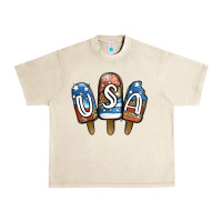 Sandshell USA Patriotic Leopard Popsicles Urban Heavy Tee - Jasminsmagicworld
