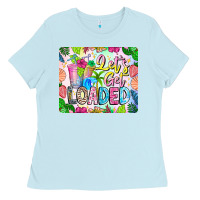Baby Blue Lets Get Loaded Mouse Pad Ladies Tee - CowhideDigitalArt
