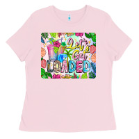 Bubblegum Pink Lets Get Loaded Mouse Pad Ladies Tee - CowhideDigitalArt