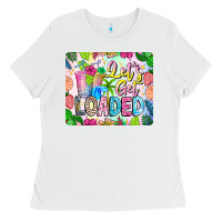 White Lets Get Loaded Mouse Pad Ladies Tee - CowhideDigitalArt