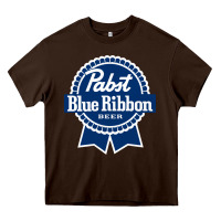 Chocolate Brown pabst blue ribbon Heavy Core Tee - artisFamous
