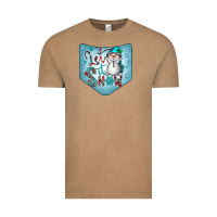 Vintage Coffee Christmas Pocket Vintage Tee - CowhideDigitalArt