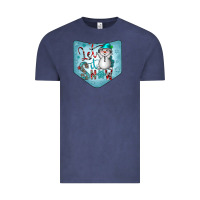 Vintage Denim Christmas Pocket Vintage Tee - CowhideDigitalArt