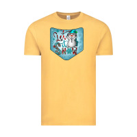 Vintage Mustard Christmas Pocket Vintage Tee - CowhideDigitalArt