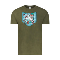 Vintage Olive Christmas Pocket Vintage Tee - CowhideDigitalArt