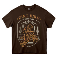 Chocolate Brown dirt bike 1a Heavy Core Tee - artisFamous