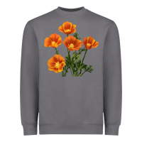 California Poppy Flower Heavyweight Sweatshirt | Teevron