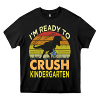 Black i'm ready to crush kindergarten dinosaur back to school kids t shirt Heavy Core Tee - artisFamous