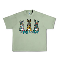 Oil Green Happy Easter Urban Heavy Tee - CowhideDigitalArt