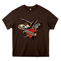 Chocolate Brown sailor jerry tattoo art military mermaid Heavy Core Tee - artisFamous