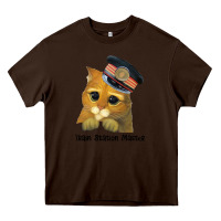 Chocolate Brown cat tama train station master Heavy Core Tee - artisFamous