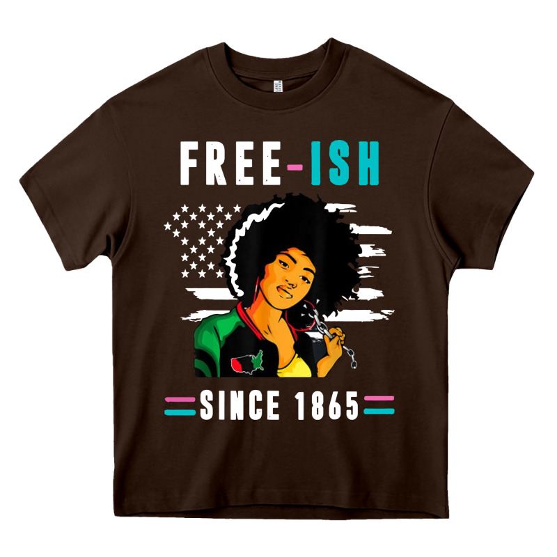 Juneteenth Free Ish Since 1865 Black Heavy Core Tee by artisFamous | Teevron