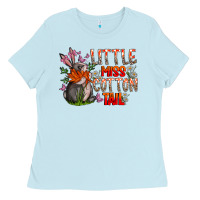 Baby Blue Little Miss Cotton Tail Ladies Tee - CowhideDigitalArt