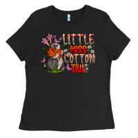 Black Little Miss Cotton Tail Ladies Tee - CowhideDigitalArt