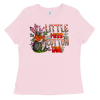 Bubblegum Pink Little Miss Cotton Tail Ladies Tee - CowhideDigitalArt