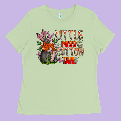 Little Miss Cotton Tail Ladies Tee Designed By Cowhidedigitalart