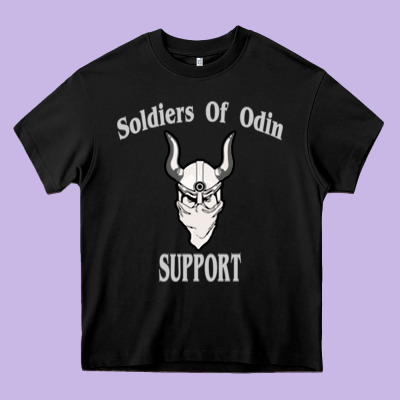 Soldiers Of Odin Worldwide Support Heavy Core Tee Designed By Artisfamous