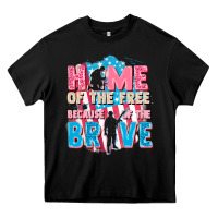 Black Home of the free because of the brave Heavy Core Tee - FaDigitalArtStudio