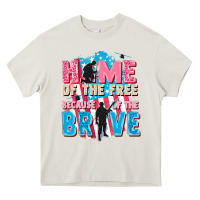 Cream Home of the free because of the brave Heavy Core Tee - FaDigitalArtStudio