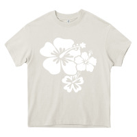 Cream hawaiian flower Heavy Core Tee - artisFamous
