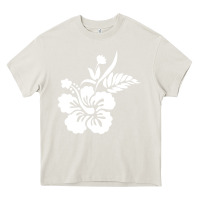 Cream hawaiian flower Heavy Core Tee - artisFamous